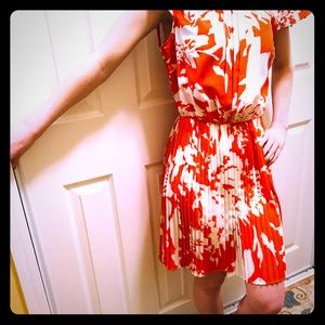 Lightweight orange and white summer dress